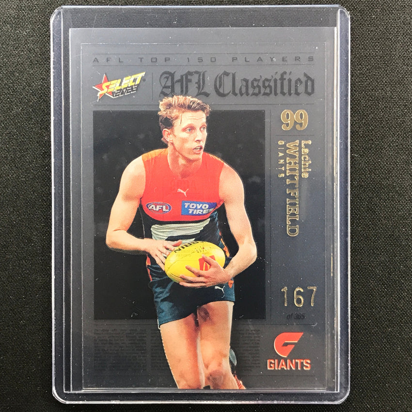 2023 Footy Stars Lachie Whitfield Afl Classified No 99 167/365