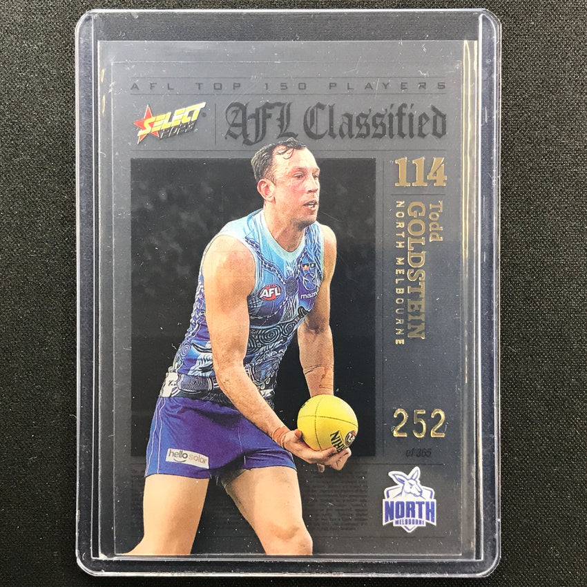 2023 Footy Stars Todd Goldstein Afl Classified No 114 252/365