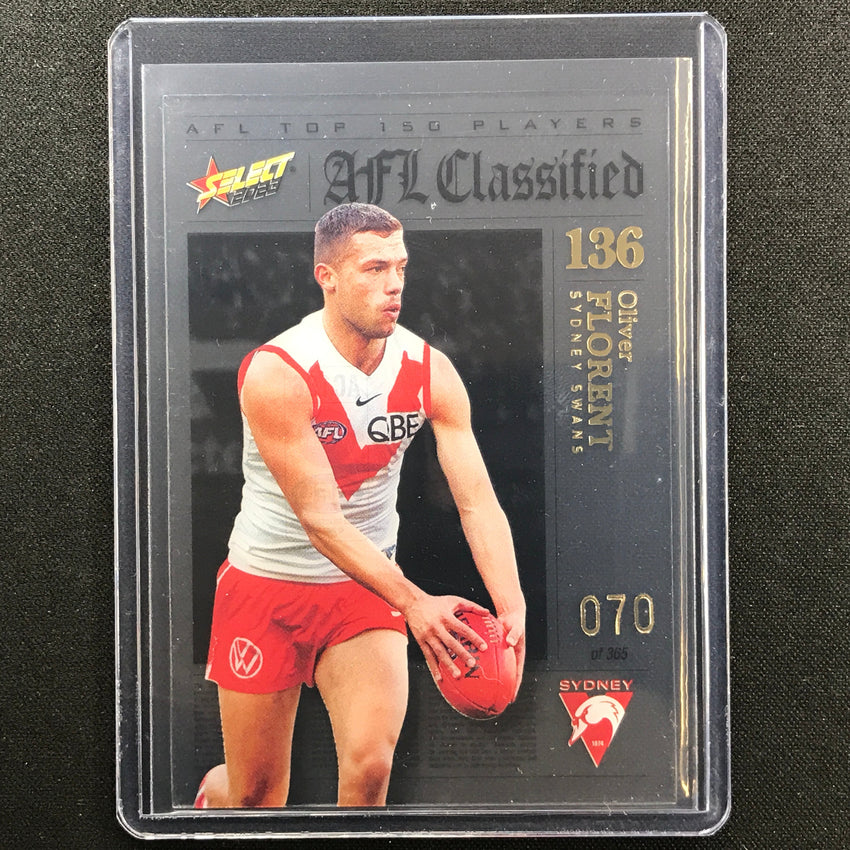 2023 Footy Stars Oliver Florent Afl Classified No 136 70/365