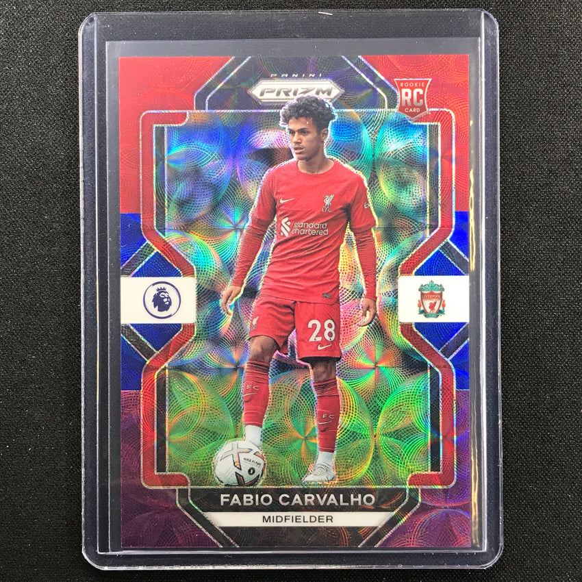 2022-23 Prizm Epl Fabio Carvalho Choice Rookie Red Blue Purple Scope 15/15