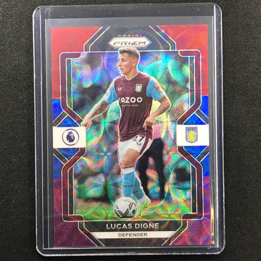 2022-23 Prizm Epl Lucas Digne Choice Red Blue Purple Scope 10/15