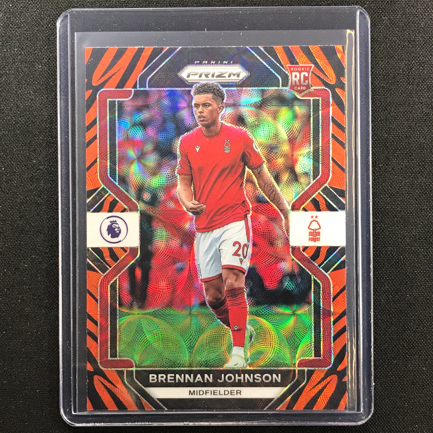 2022-23 Prizm EPL BRENNAN JOHNSON Choice Rookie Tiger Stripe SSP #147