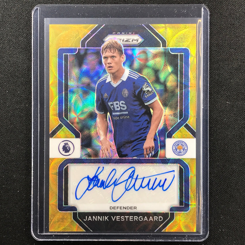 2022-23 Prizm Epl Jannik Vestergaard Choice Signatures Auto Gold Scope 3/10