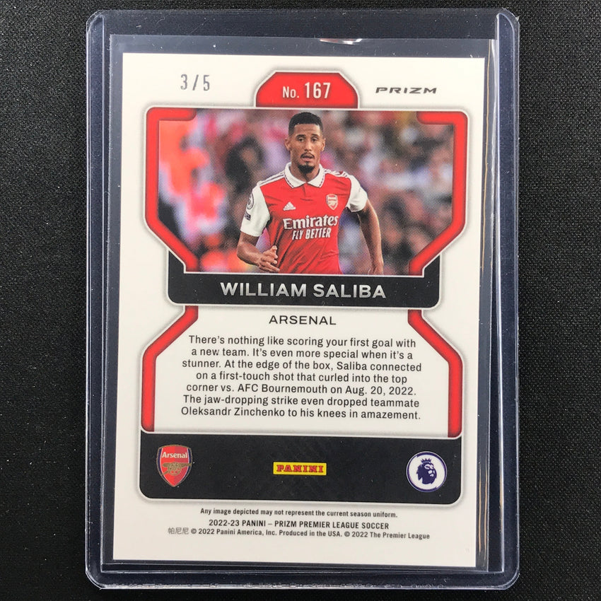 2022-23 Prizm Epl William Saliba Choice Rookie Green Scope 3/5