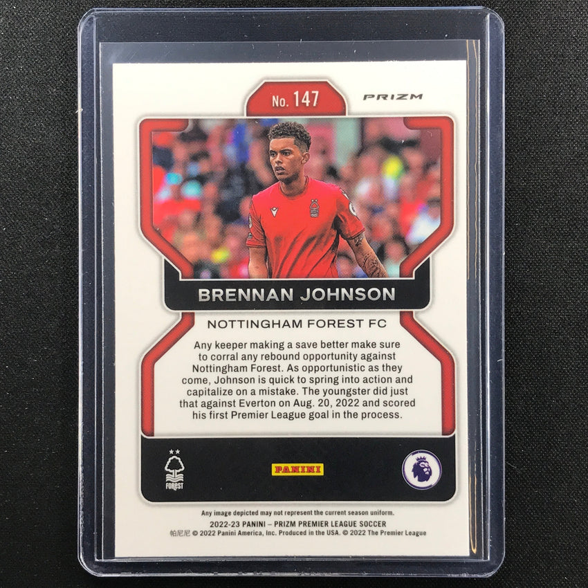 2022-23 Prizm EPL BRENNAN JOHNSON Choice Rookie Tiger Stripe SSP #147