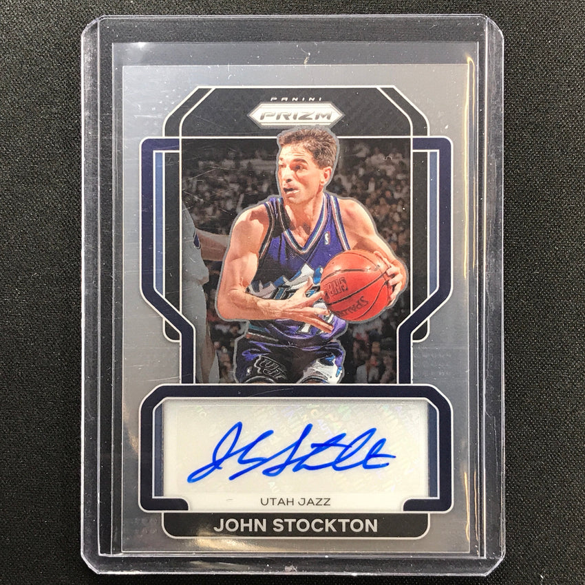 2021-22 Prizm John Stockton Signatures Auto Base No Jsk
