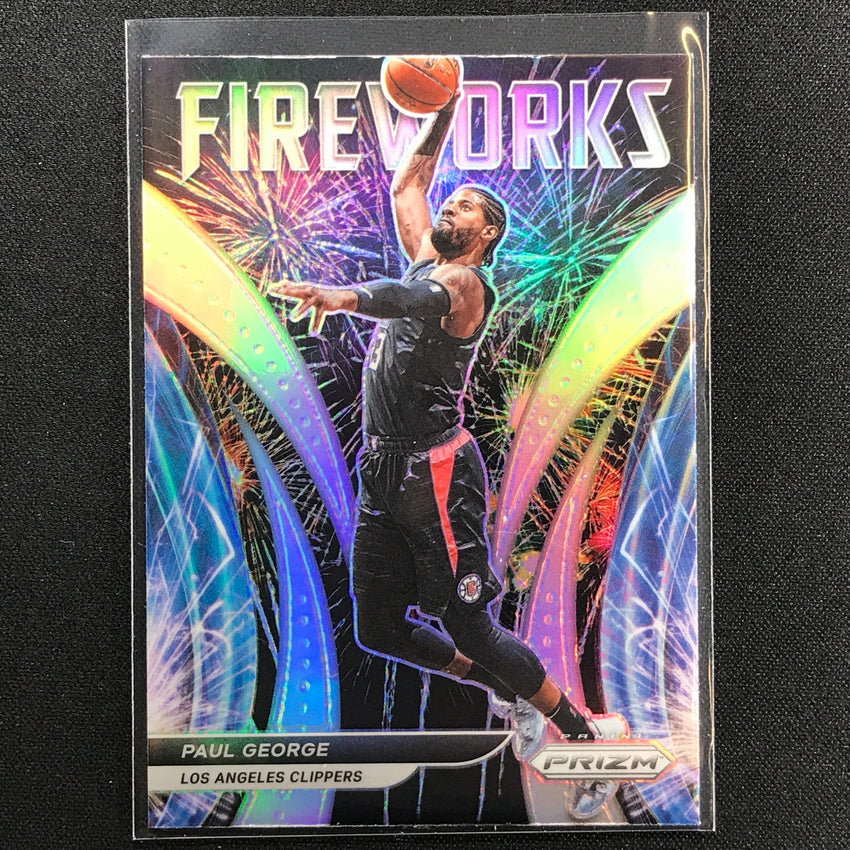 2021-22 Prizm Paul George Fireworks Silver No 22