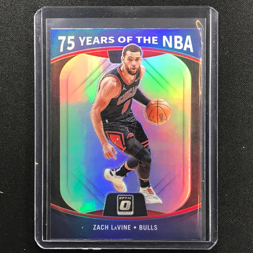 2021-22 Prizm Zach Lavine Donruss Optic Update 75 Years Of The Nba Silver No 32