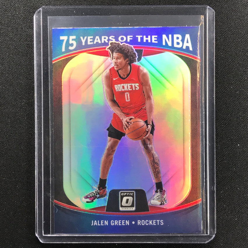2021-22 Prizm Jalen Green Rookie Donruss Optic Update 75 Years Of Nba Silver No 46