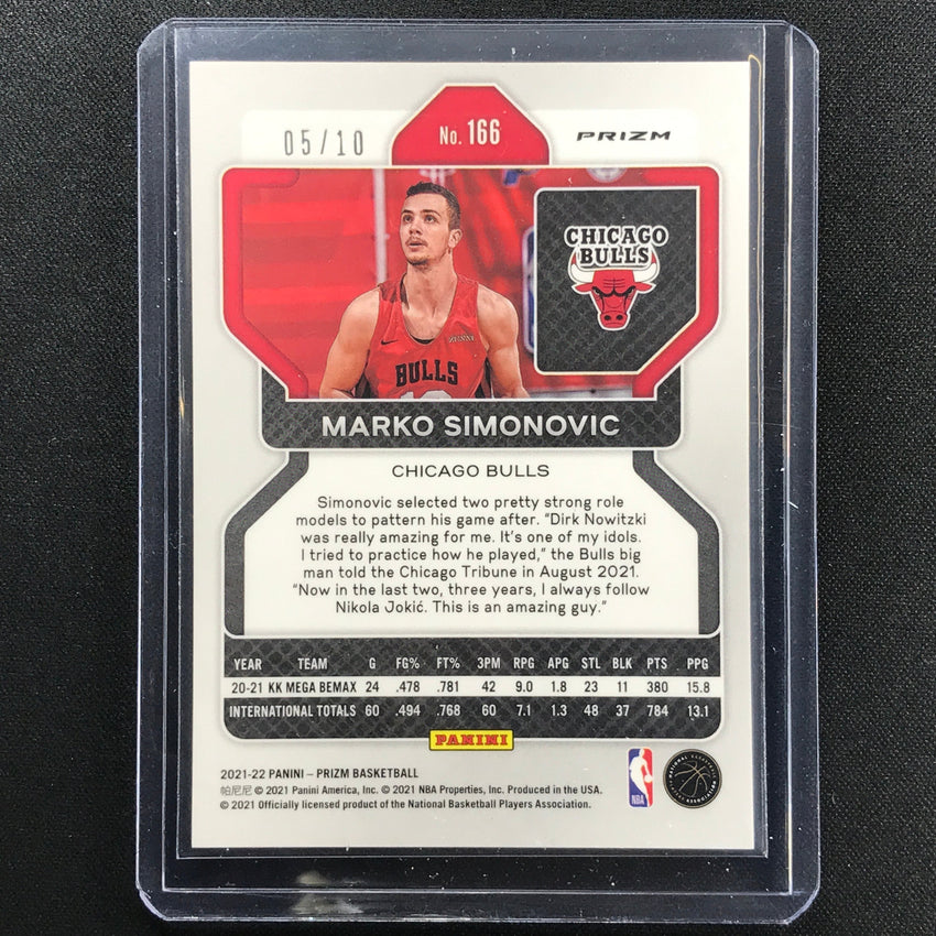 2021-22 Prizm Marko Simonovic Rookie Gold 5/10