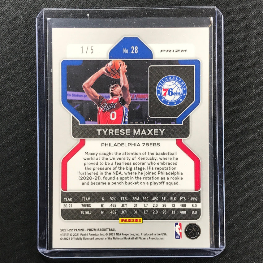 2021-22 Prizm Tyrese Maxey Black Gold 1/5