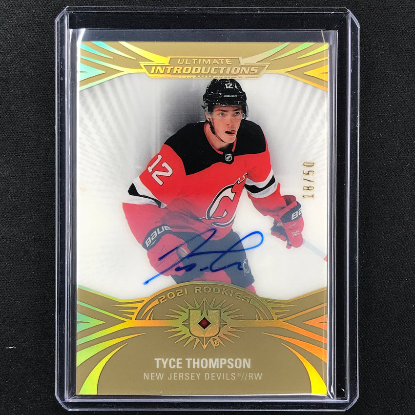 2021-22 Ultimate Collection Tyce Thompson Introductions Rookie Auto Gold 18/50
