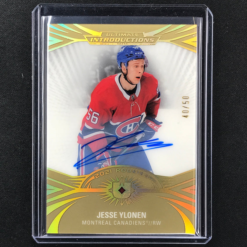 2021-22 Ultimate Collection Jesse Ylonen Introductions Rookie Auto Gold 40/50
