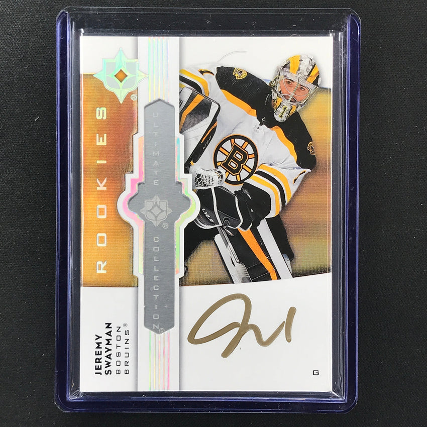 2021-22 Ultimate Collection Jeremy Swayman Ultimate Emblems Rookie Auto Base No Js