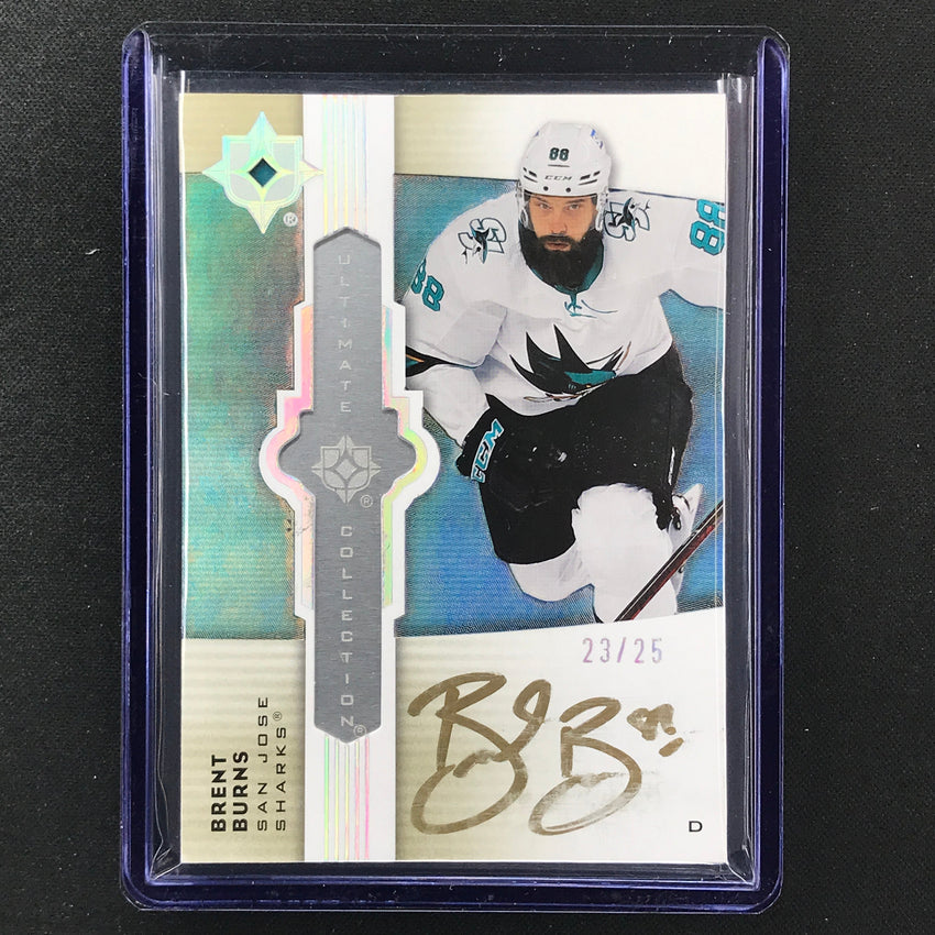 2021-22 Ultimate Collection Brent Burns Ultimate Emblems Auto Gold 23/25
