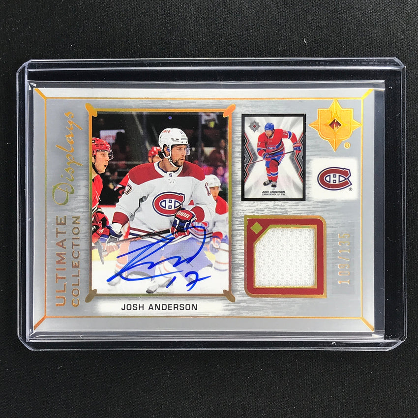 2021-22 Ultimate Collection Josh Anderson Display Auto Jersey Patch Auto 109/135