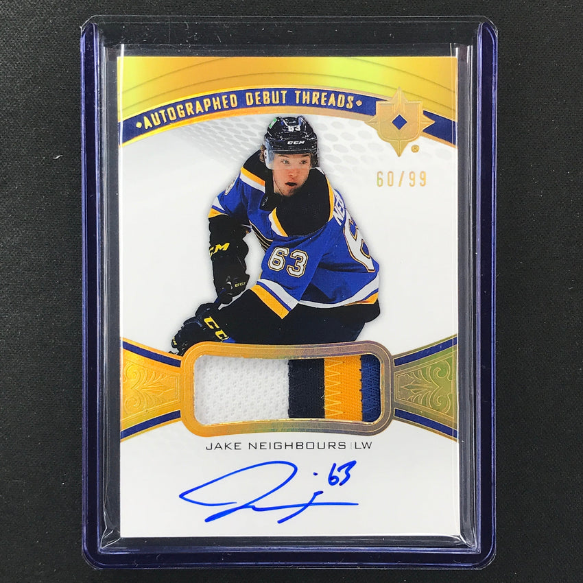 2021-22 Ultimate Collection Jake Neighbours Debut Threads Patch Auto 60/99
