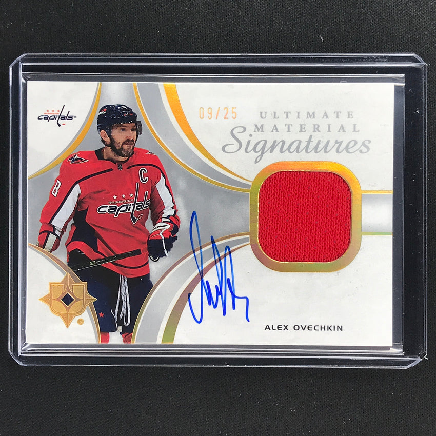 2021-22 Ultimate Collection Alex Ovechkin Material Signatures Patch Auto 9/25