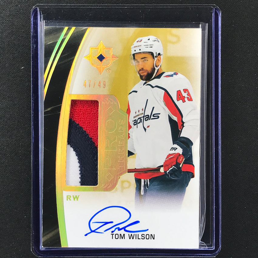 2021-22 Ultimate Collection Tom Wilson 2020-21 Update Threads Patch Auto 47/49
