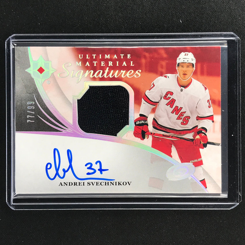 2021-22 Ultimate Collection Andrei Svechnikov 2020-21 Update Material Auto 77/99
