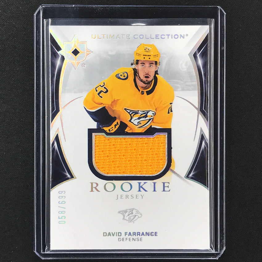 2021-22 Ultimate Collection David Farrance Base Rookie Jersey 58/699