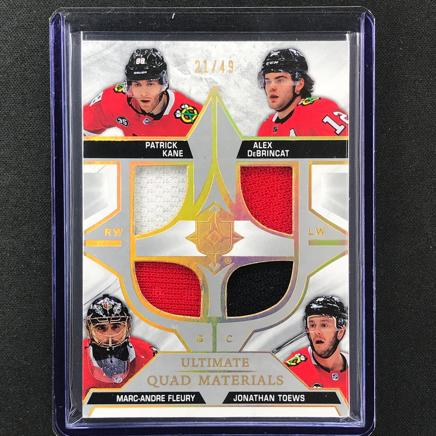 2021-22 Ultimate Collection Kane Debrincat Toews Fleury Quad Materials 21/49