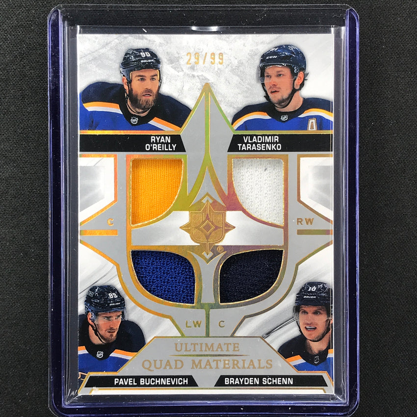 2021-22 Ultimate Collection Oreilly Tarasenko Buchnevich Schenn Quad Relic 29/99