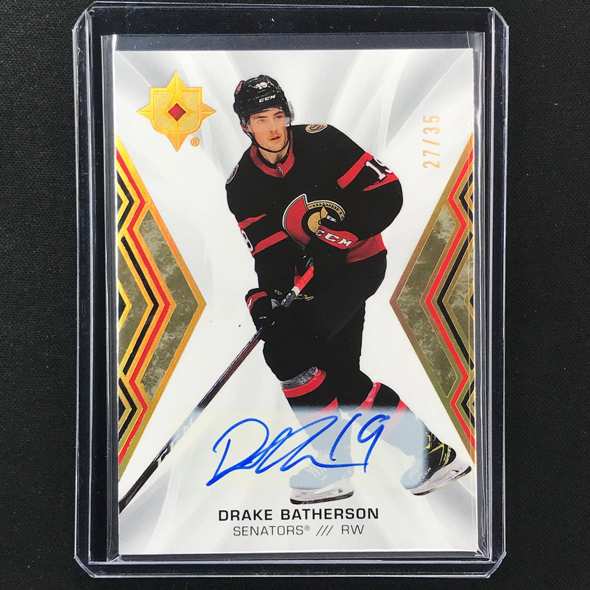 2021-22 Ultimate Collection Drake Batherson Base Auto Gold 27/35