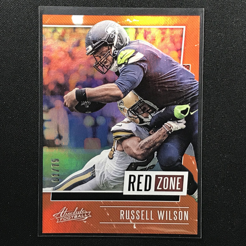 2020 Absolute RUSSELL WILSON Red Zone Orange Holo 61/75-Cherry Collectables