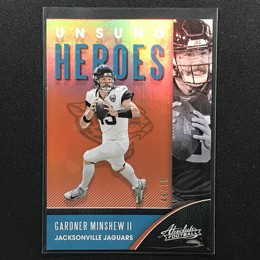 2020 Absolute GARDNER MINSHEW Unsung Heroes Orange Holo 46/75-Cherry Collectables