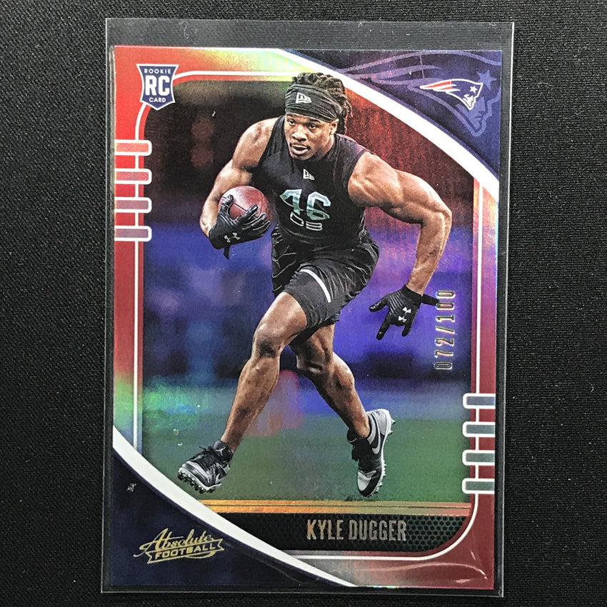 2020 Absolute KYLE DUGGER Rookie Red Holo 72/100-Cherry Collectables