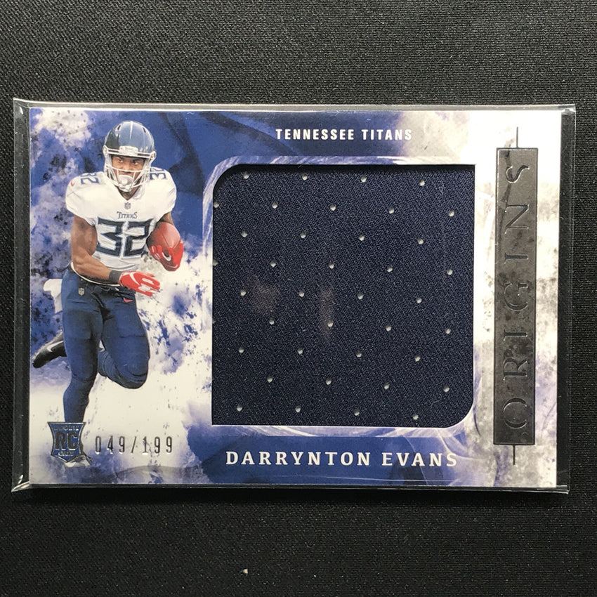 2020 Origins DARRYNTON EVANS Jumbo Patch Rookie 49/199-Cherry Collectables
