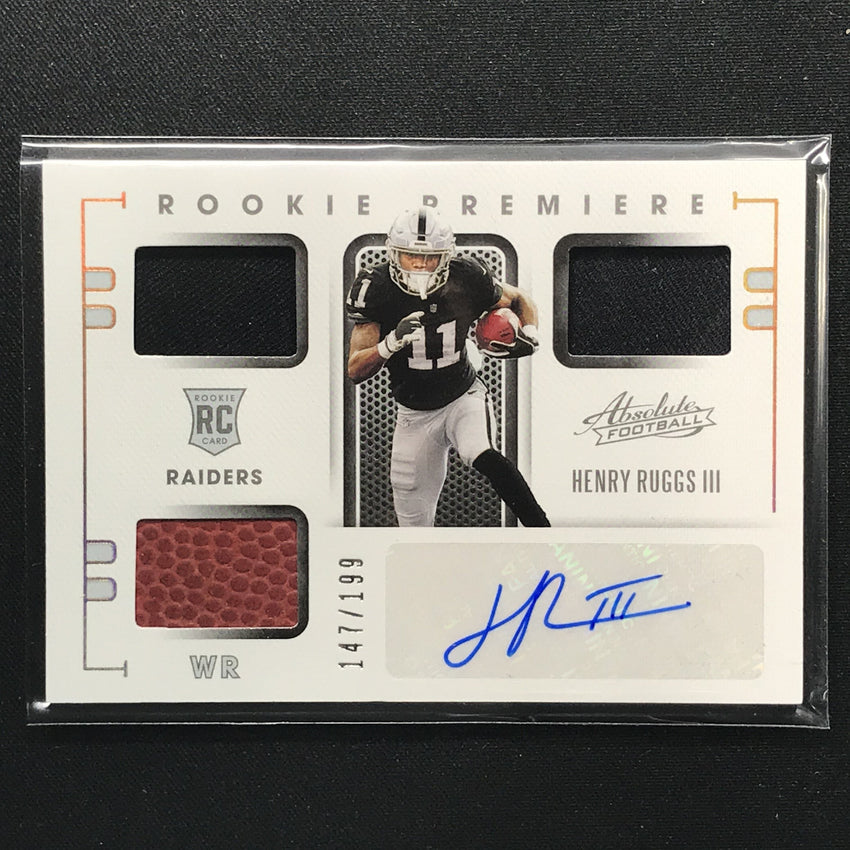 2020 Absolute HENRY RUGGS Rookie Premiere Jersey Auto 147/199-Cherry Collectables