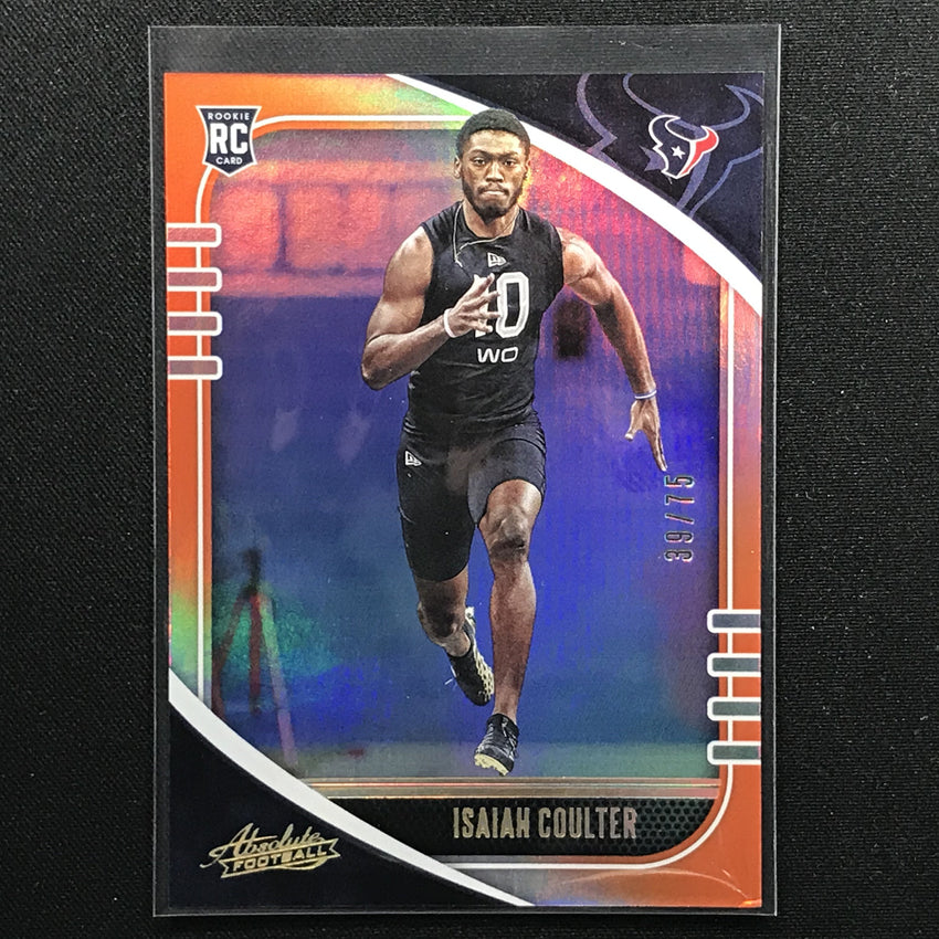 2020 Absolute ISAIAH COULTER Rookie Orange Holo Base 39/75-Cherry Collectables