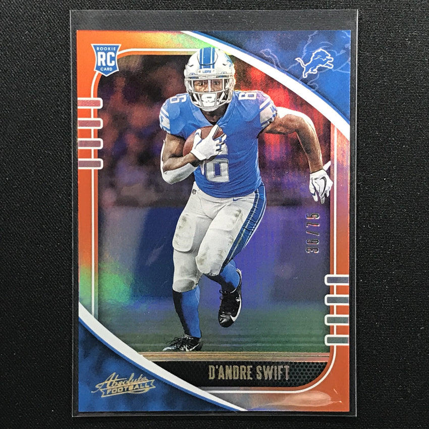 2020 Absolute D'ANDRE SWIFT Rookie Orange Holo Base 36/75-Cherry Collectables