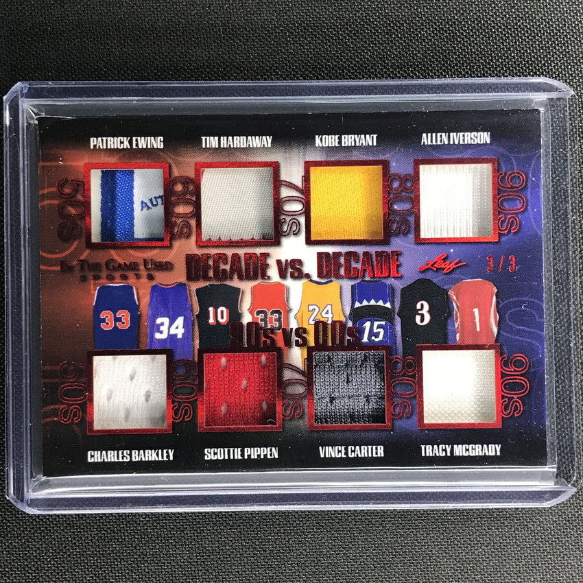 2020 In The Game Used Sports Kobe Bryant Ewing Pippen Iverson Decade Jerseys 3/3