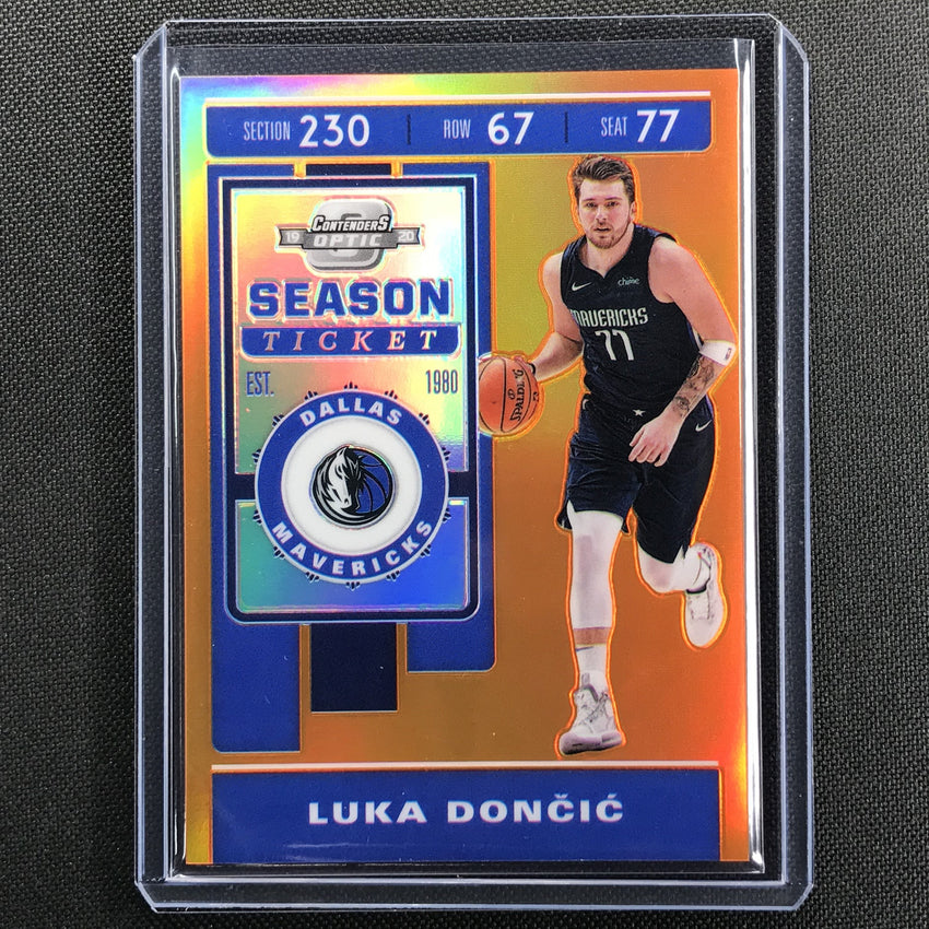 2019-20 Contenders Optic Luka Doncic Season Ticket Orange 16/49