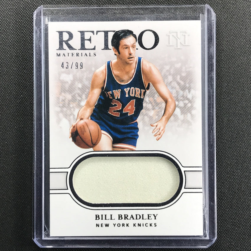 2019-20 National Treasures Bill Bradley Retro Materials Jersey 43/99
