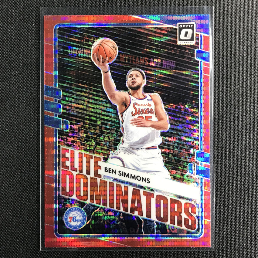 2020-21 Donruss Optic BEN SIMMONS Elite Dominators Red Pulsar #23