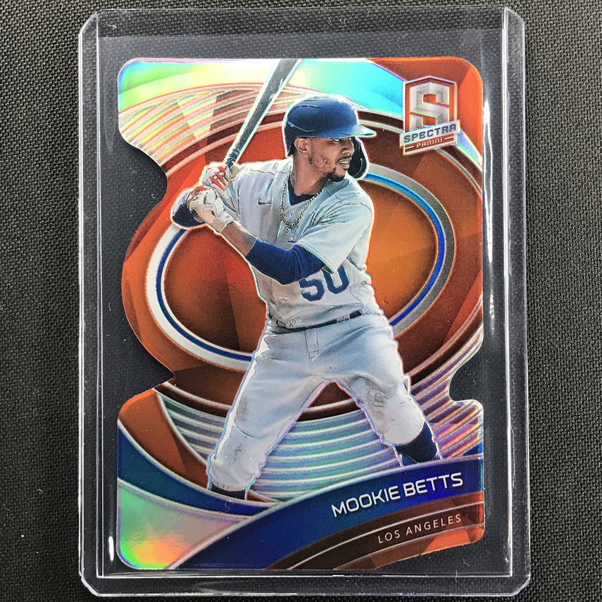 2021 Spectra Mookie Betts Veteran Neon Orange Die-cut 2/15