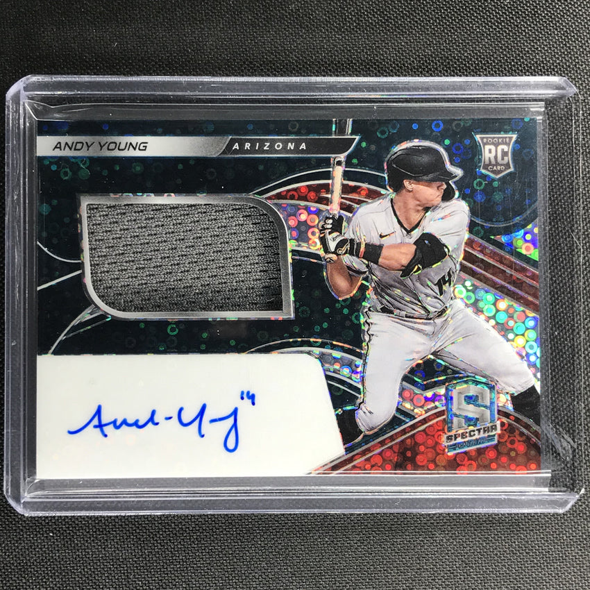 2021 Spectra Andy Young Rookie Jersey Auto Neon Blue Disco 70/99