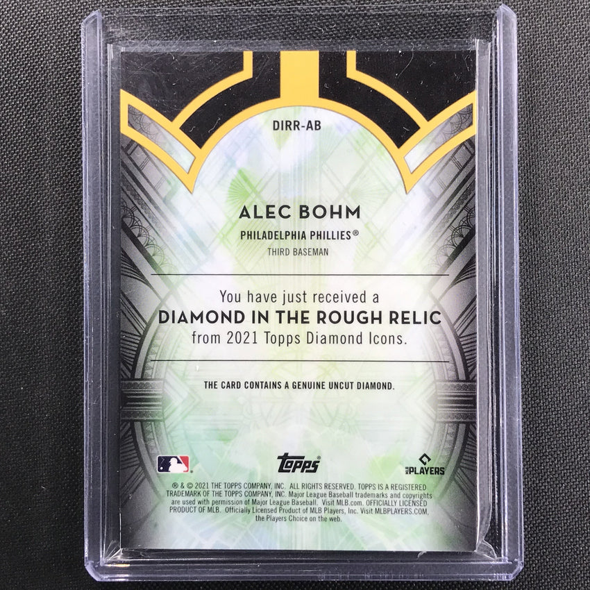 2021 Diamond Icons Alec Bohm Rookie Diamond In The Rough Relic 1/5