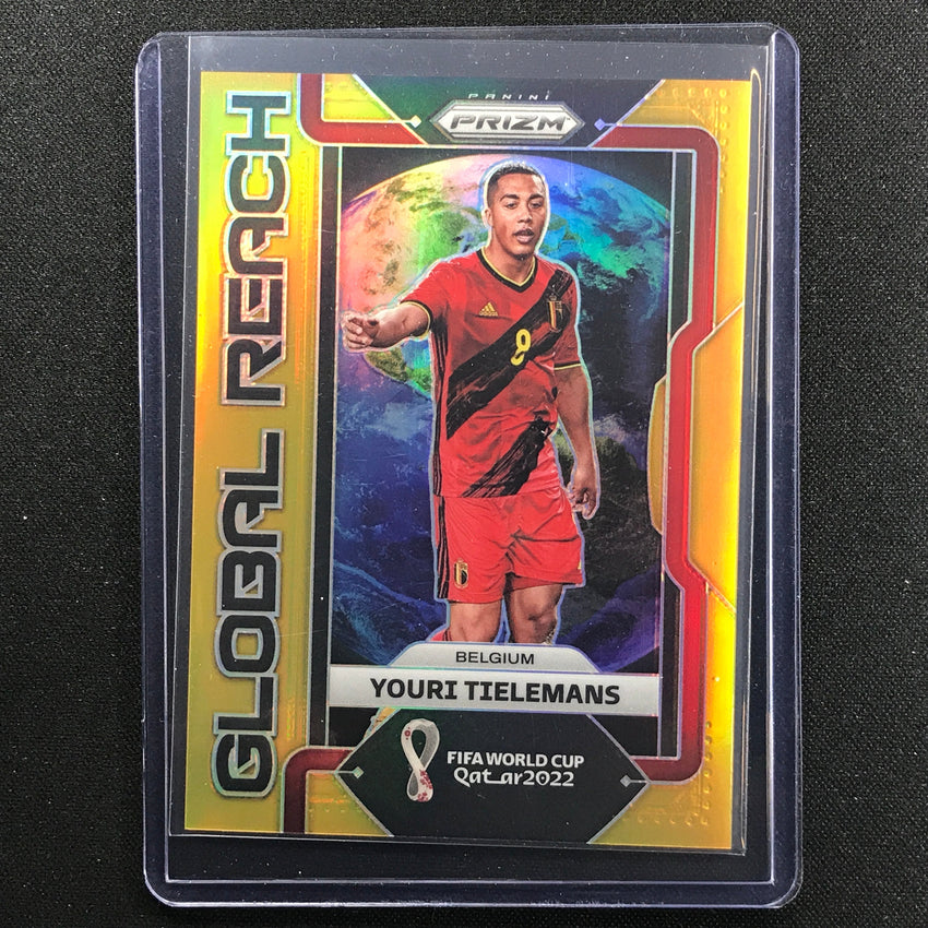 2022 Prizm Fifa World Cup Qatar Youri Tielemans Global Reach Gold 1/10