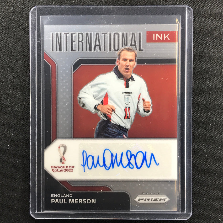 2022 Prizm Fifa World Cup Qatar Paul Merson International Ink Auto No Pme