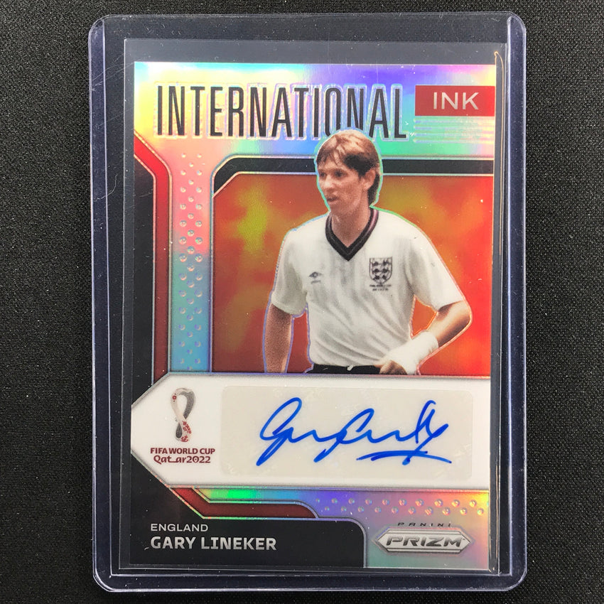 2022 Prizm Fifa World Cup Qatar Gary Lineker International Ink Auto Silver 50/99