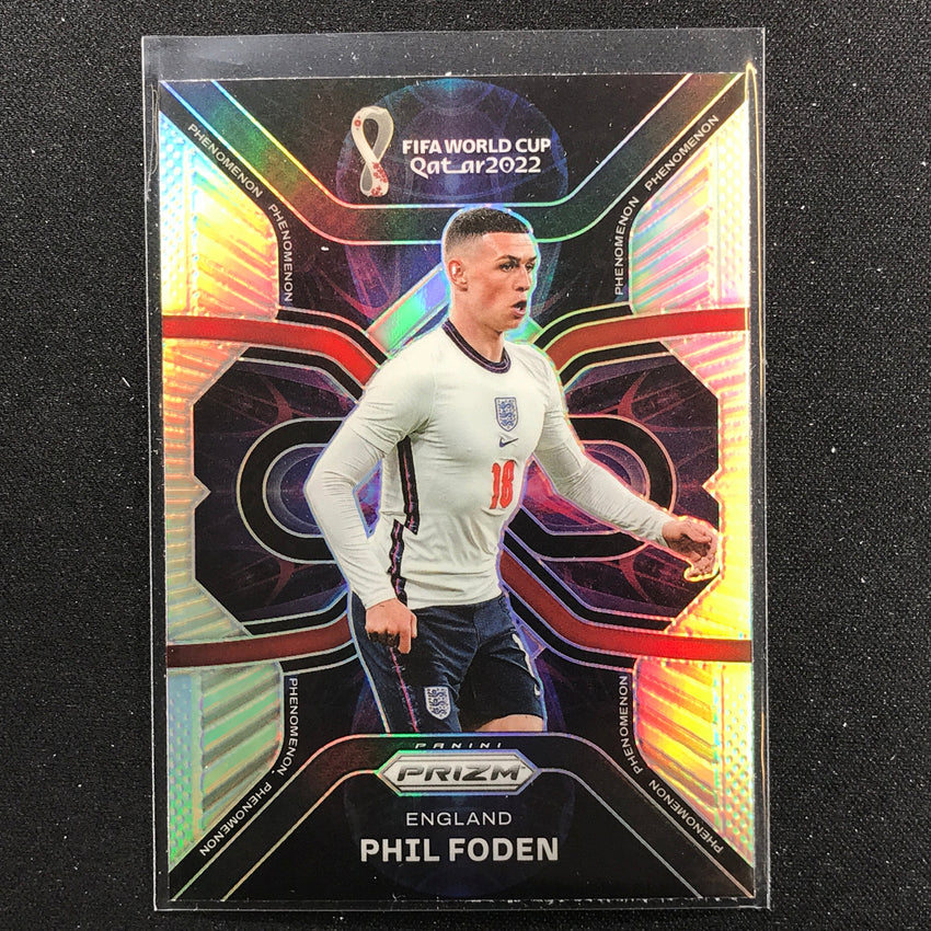 2022 Prizm Fifa World Cup Qatar Phil Foden Phenomenon Silver No 32