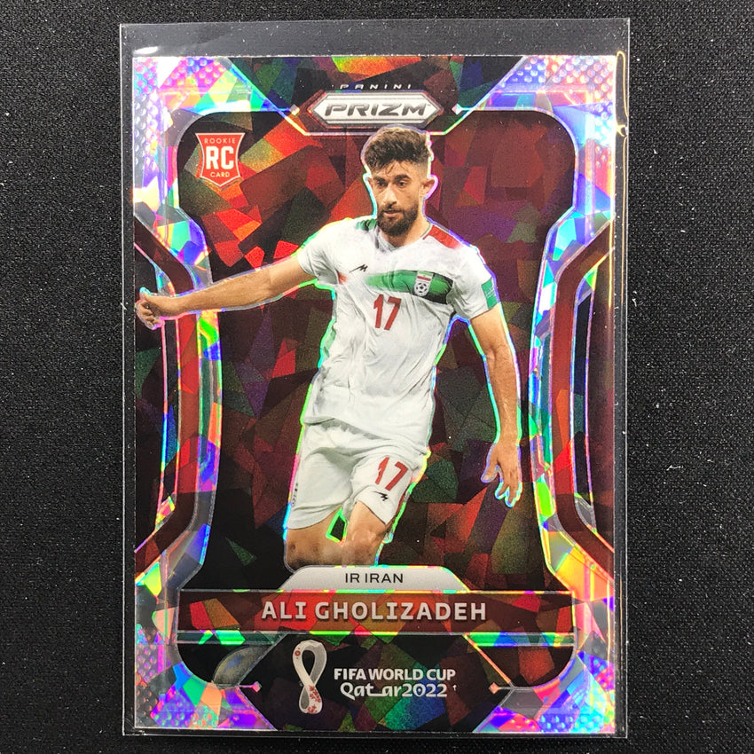 2022 Prizm FIFA World Cup Qatar ALI GHOLIZADEH Rookie Cracked Ice #119
