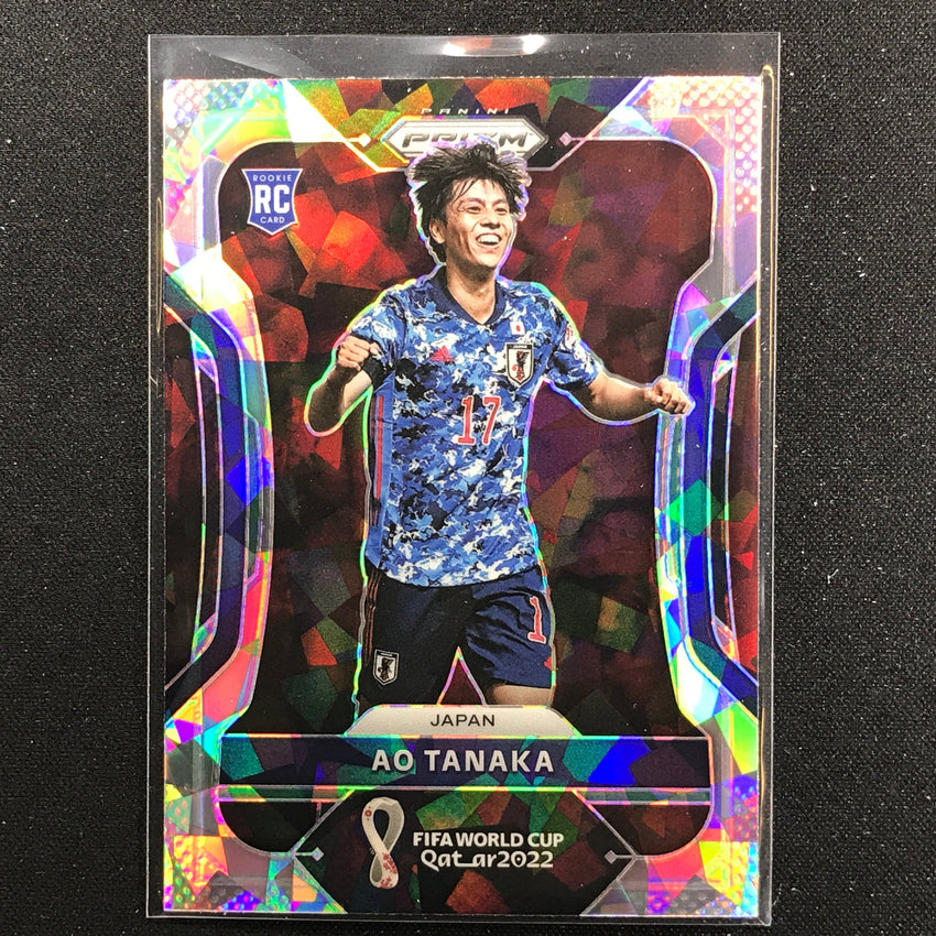 2022 Prizm FIFA World Cup Qatar AO TANAKA Rookie Cracked Ice #130