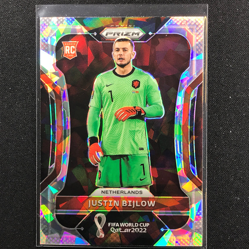 2022 Prizm FIFA World Cup Qatar JUSTIN BIJLOW Rookie Cracked Ice #157