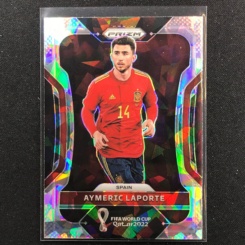 2022 Prizm Fifa World Cup Qatar Aymeric Laporte Cracked Ice No 218